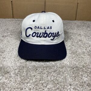 Vtg 90s Dallas Cowboys Sports Specialties NFL Script‎ EMBROIDERED Snapback Cap